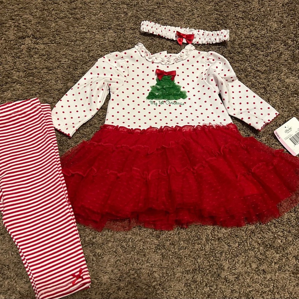 Little Me Baby Girls ‘My First Christmas’ 3 piece set